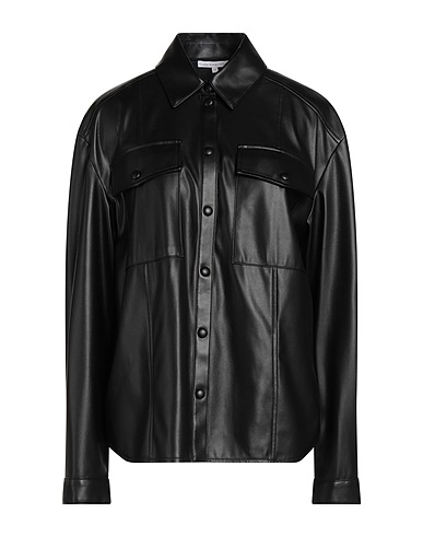 PATRIZIA PEPE Solid colour shirts & blouses Black 100% Polyurethane, Polyester