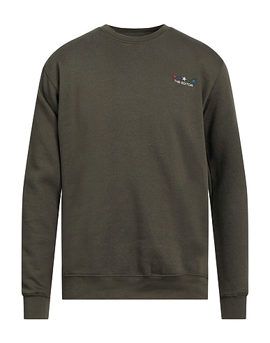THE EDITOR Sweatshirt Military green 70% Cotton, 30% Polyester