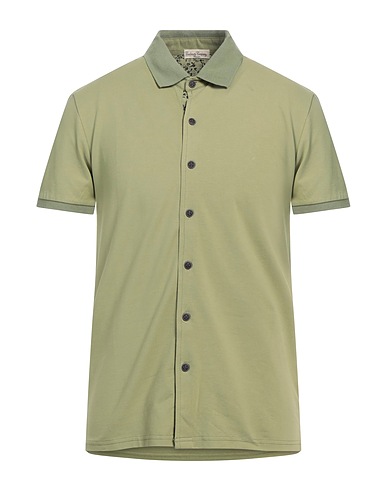 CASHMERE COMPANY Solid colour shirt Military green 100% Cotton