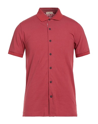 CASHMERE COMPANY Solid colour shirt Brick red 100% Cotton