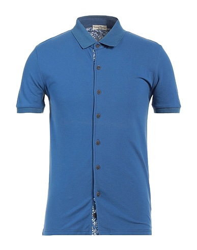 CASHMERE COMPANY Solid colour shirt Bright blue 100% Cotton