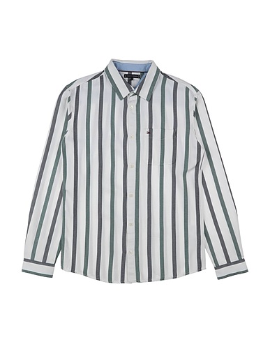 TOMMY HILFIGER Patterned shirt Green 61% Tencel™ Lyocell, 39% Cotton