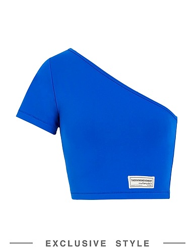 THE GIVING MOVEMENT x YOOX Top Blu china 80% Poliestere riciclato, 20% Elastan riciclato