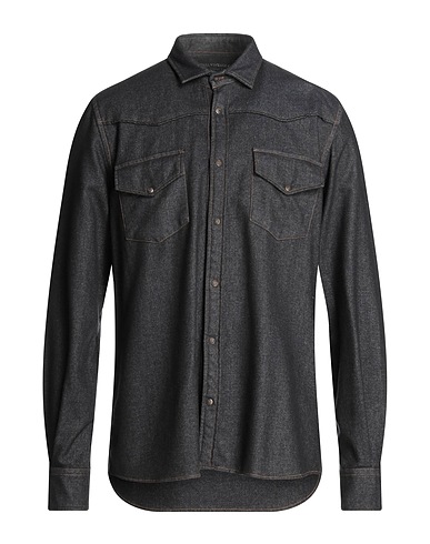 ORIGINAL VINTAGE STYLE Camicia tinta unita Antracite 100% Cotone