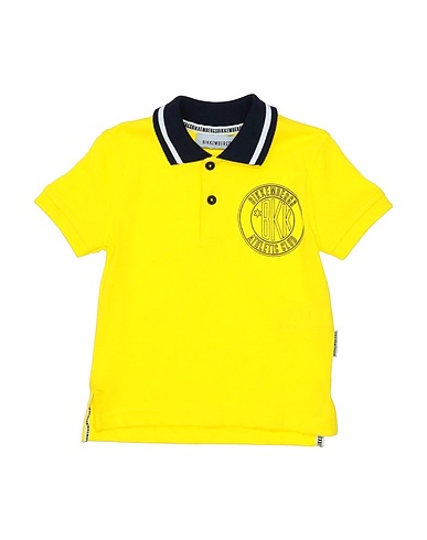BIKKEMBERGS Polo shirt Yellow 100% Cotton