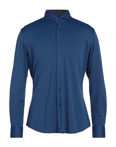XACUS Solid colour shirt ACTIVE SHIRT Blue 93% Polyamide, 7% Elastane