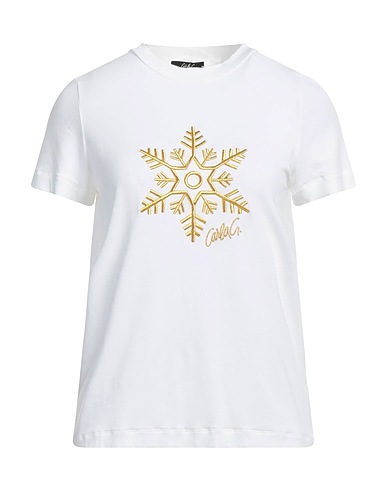 CARLA G. T-shirt White 93% Viscose, 7% Elastane