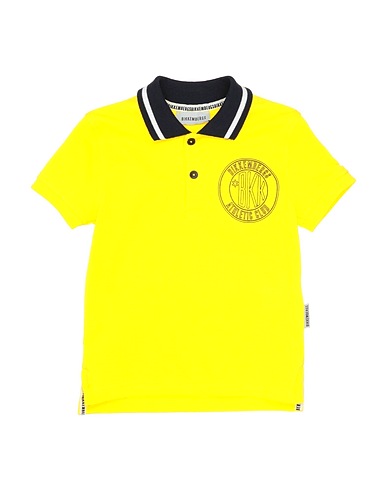 BIKKEMBERGS Polo shirt Yellow 100% Cotton