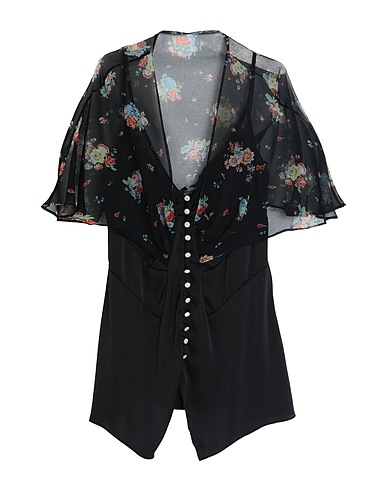 RABANNE Floral shirts & blouses Black 100% Polyester