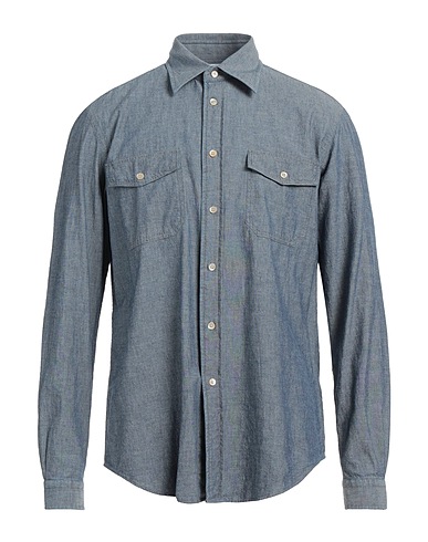 BOGLIOLI Solid colour shirt Blue 100% Cotton
