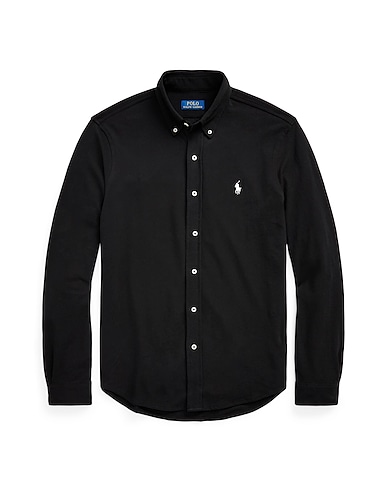 POLO RALPH LAUREN Einfarbiges Hemd FEATHERWEIGHT MESH SHIRT
 Schwarz 100% Baumwolle