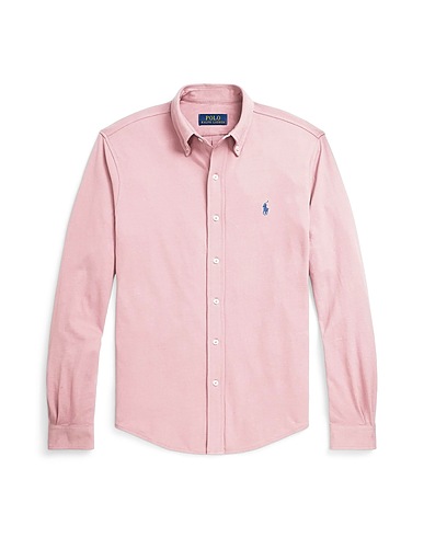 POLO RALPH LAUREN Solid color shirt FEATHERWEIGHT MESH SHIRT
 Pink 100% Cotton