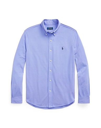 POLO RALPH LAUREN Solid colour shirt FEATHERWEIGHT MESH SHIRT
 Light blue 100% Cotton