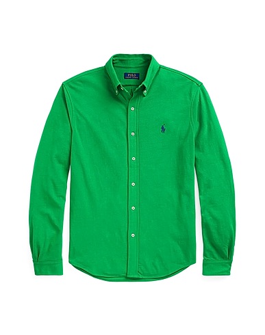 POLO RALPH LAUREN Solid colour shirt FEATHERWEIGHT MESH SHIRT
 Green 100% Cotton