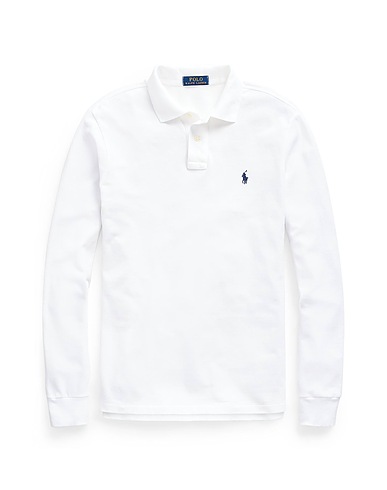 POLO RALPH LAUREN Polo shirt CUSTOM SLIM FIT MESH POLO SHIRT
 White 100% Cotton