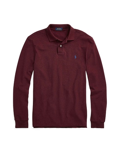 POLO RALPH LAUREN Polo shirt CUSTOM SLIM FIT MESH POLO SHIRT
 Burgundy 100% Cotton