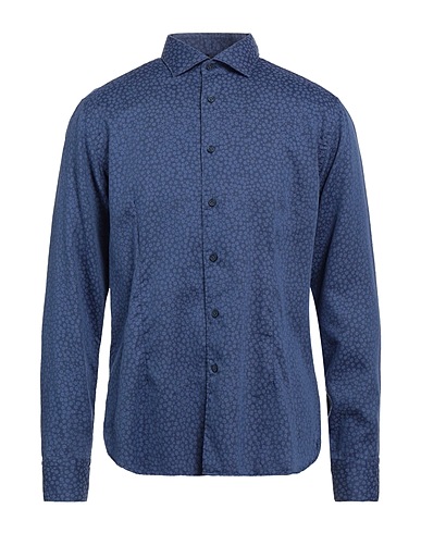 SIMON VENÄJÄN Patterned shirt Blue 100% Cotton