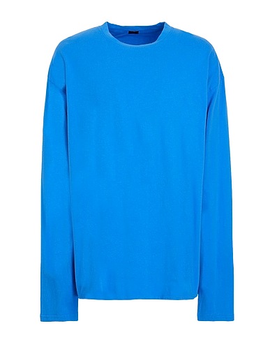 8 by YOOX T-shirt ORGANIC COTTON OVERSIZE L/SLEEVE T-SHIRT Azure 100% Organic cotton