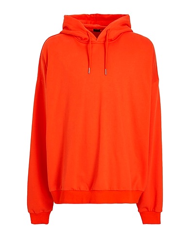 8 by YOOX Hooded track jacket  ORGANIC COTTON HOODED OVER SWEATER Orange 100% Organic cotton