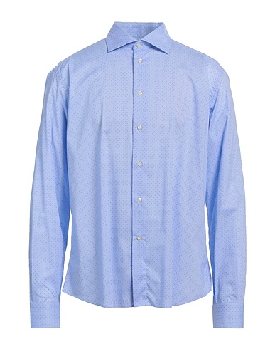 ALEX DORIANI Camicia fantasia Blu 97% Cotone, 3% Elastan