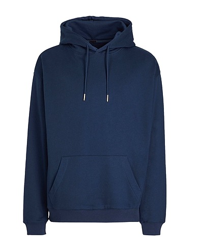 8 by YOOX Felpa ORGANIC COTTON SLIM FIT HOODED SWEATER
 Blu notte 100% Cotone organico