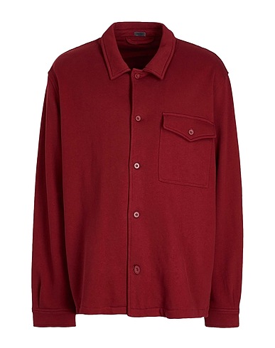 8 by YOOX Μονόχρωμο πουκάμισο ORGANIC COTTON OVERSIZE SHIRT Μπορντό 100% Οργανικό βαμβάκι