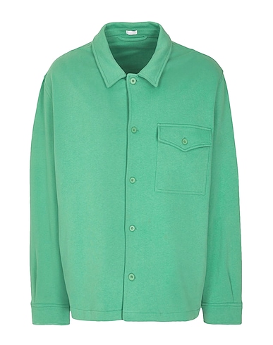 8 by YOOX Solid colour shirt ORGANIC COTTON OVERSIZE SHIRT Green 100% Organic cotton