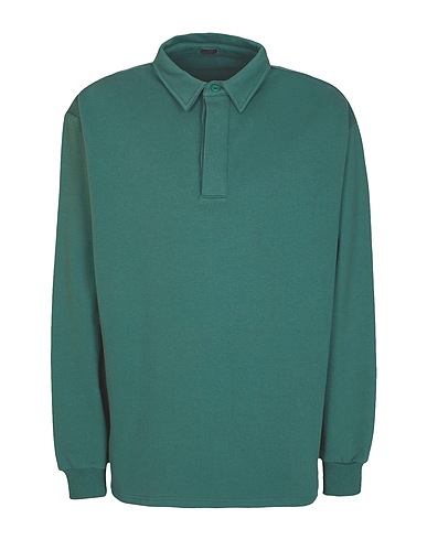 8 by YOOX Sweat-shirt ORGANIC COTTON OVERSIZE POLO Vert foncé 100% Coton biologique