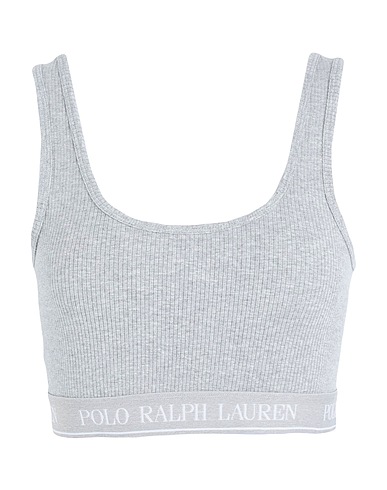 POLO RALPH LAUREN Crop top Light grey 45% Cotton, 45% Modal, 10% Elastane