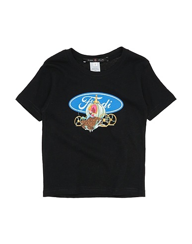 FOR FUN T-shirt Nero 100% Cotone