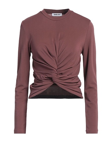AMBUSH T-shirt Chocolate brown 93% Viscose, 7% Polyamide