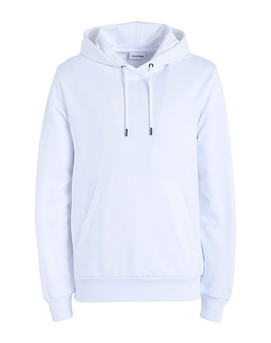 CALVIN KLEIN Hooded track jacket  White 70% Cotton, 30% Recycled cotton