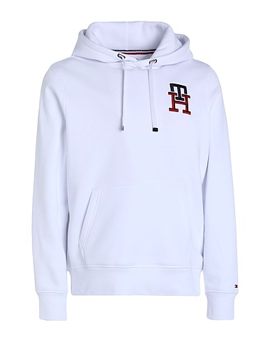 TOMMY HILFIGER Hooded track jacket  White 63% Cotton, 37% Polyester