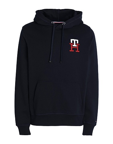 TOMMY HILFIGER Hooded track jacket  Midnight blue 63% Cotton, 37% Polyester