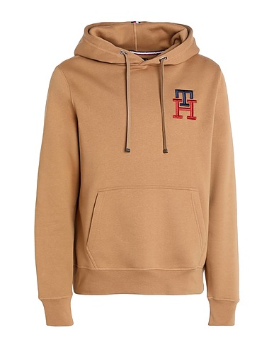 TOMMY HILFIGER Hooded track jacket  Camel 63% Cotton, 37% Polyester
