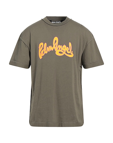PALM ANGELS T-shirt Military green 100% Cotton, Polyester