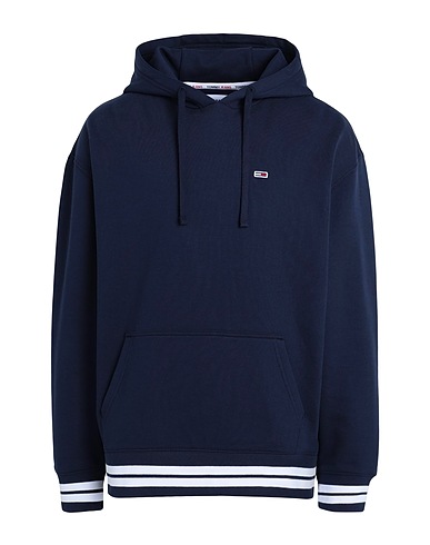 TOMMY JEANS Hooded track jacket  Midnight blue 82% Cotton, 18% Polyester