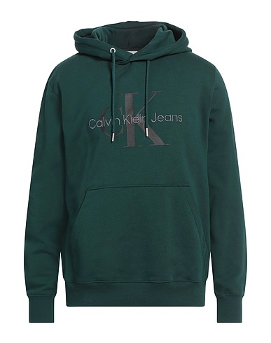 CALVIN KLEIN JEANS Felpa Verde scuro 100% Cotone