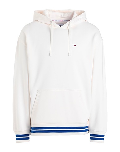 TOMMY JEANS Hooded track jacket  Ivory 82% Cotton, 18% Polyester