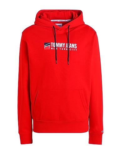 TOMMY JEANS Felpa Rosso 100% Cotone
