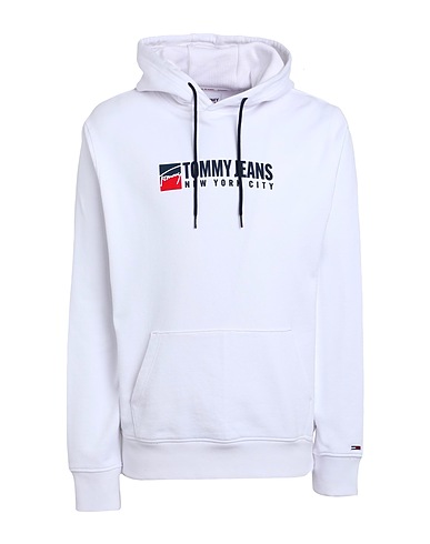 TOMMY JEANS Hooded track jacket  White 100% Cotton
