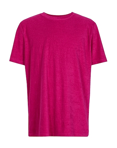 8 by YOOX Basic T-Shirt COTTON-BLEND TERRY T-SHIRT Malve 85% Baumwolle, 15% Polyester