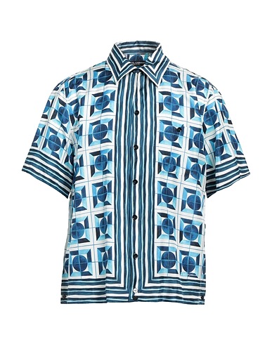 DOLCE&GABBANA Patterned shirt Blue 100% Silk