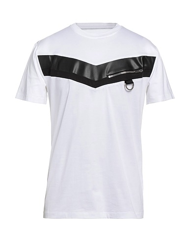 LES HOMMES T-shirt White 100% Cotton, Polyester, Polyurethane