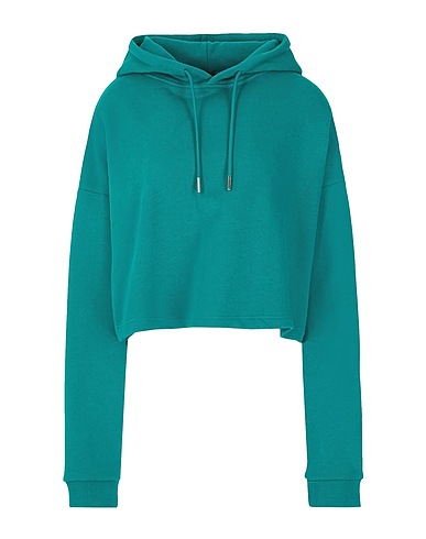 8 by YOOX Hooded sweatshirt LA HOODIE Emerald green 100% Organic cotton