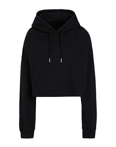 8 by YOOX Hooded track jacket  LA HOODIE Black 100% Organic cotton