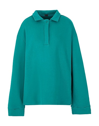 8 by YOOX Sweatshirt LA POLO Emerald green 100% Organic cotton