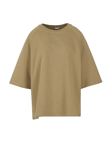 8 by YOOX Sweatshirt LA T-SWEATSHIRT Sage green 100% Organic cotton