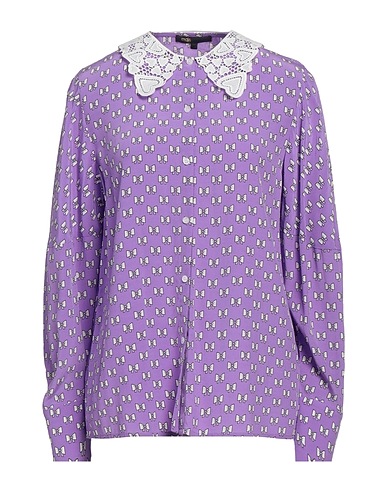 MAJE Lace shirts & blouses Mauve 100% Viscose, Polyester