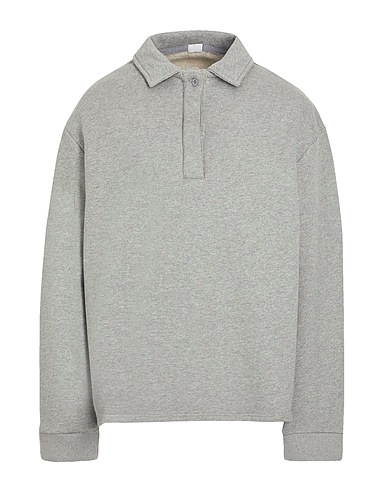 8 by YOOX Felpa LA POLO Grigio 100% Cotone organico